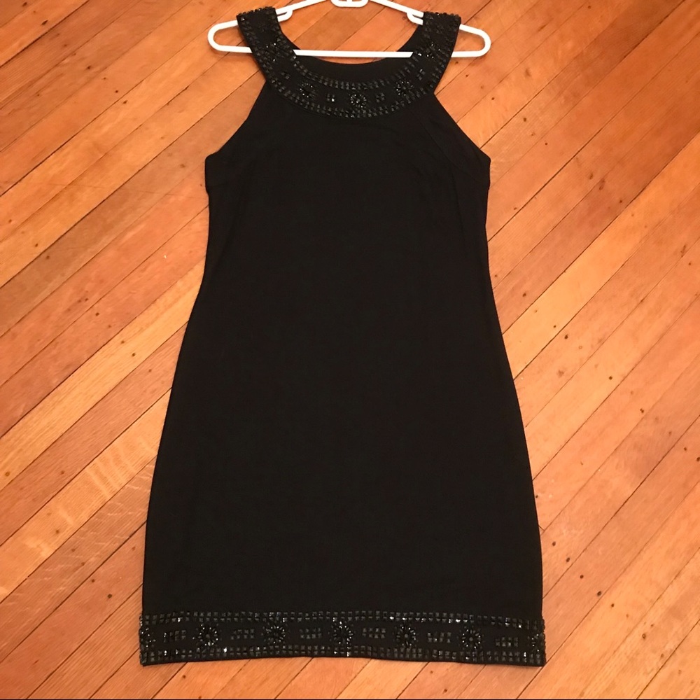 Sheath dress with beaded details, S
